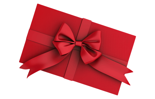 Luxury Red Gift Box with Bow and Ribbon for Festive Celebrations On Isolated Background png