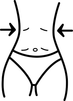 Weight loss icon. Illustration Woman Waist After Diet. Woman Body Silhouette vector