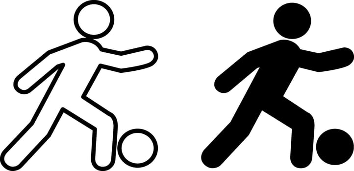 Football Player Icon. Illustration of a Man Playing with a Ball. Sports Icon vector