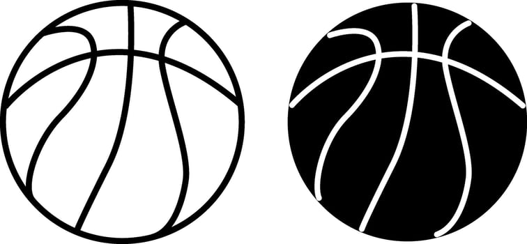 Icons Black White Basketballs. Basketball Illustration. Sports Logo vector