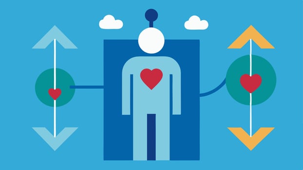 Wellness Concept An abstract representation of health and wellness with symbols like a heart rejuvenating arrows and a silhouette of a person surrounded by the cryotherapy chamber.. vector