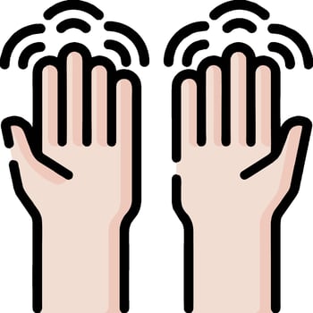 Two hands with a wave coming out of them vector