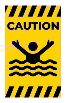 Caution Warning Sign for Drowning Risk vector