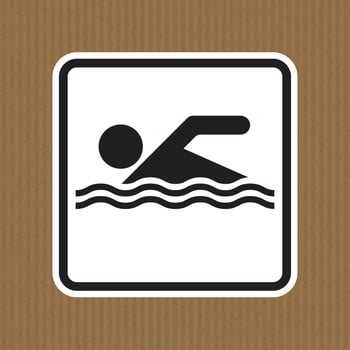 Swimming Icon on Textured Background vector