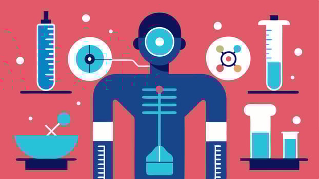 These descriptions can be visually translated into illustrations to convey the futuristic and detailed nature of advanced hormone testing.. vector