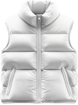 white puffy vest on transparent background png