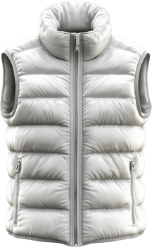 a white down filled vest on a transparent background png