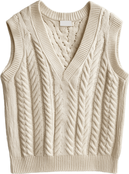 a sweater vest with a cable knit pattern png