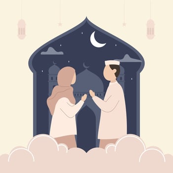happy mubarak flat illustration vector
