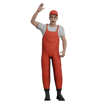 3D Illustrative Male Mechanic. A male mechanic stands with a greeting gesture. Automotive Professional png