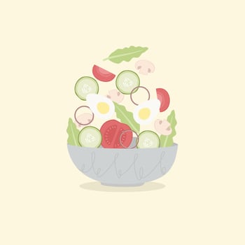 Vegetable Salad on bowl vector