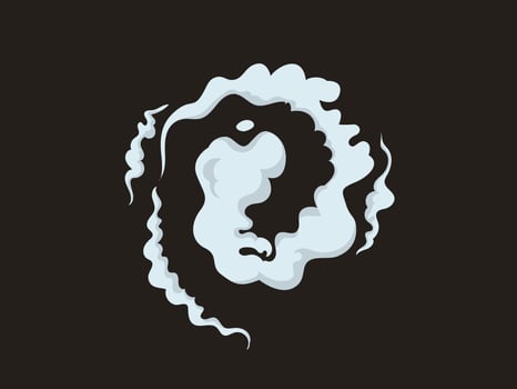 Smoke clouds. Comic smoke flows. Smoke steaming cloud vector