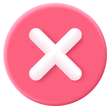 A pink circle with an x on it png