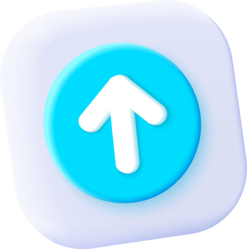 A blue and white arrow pointing up png