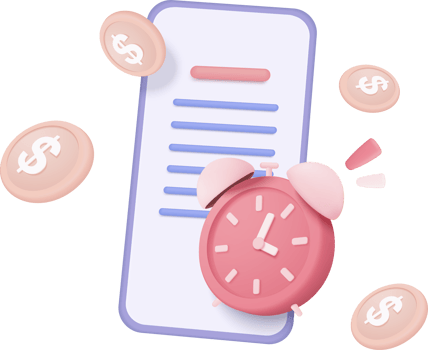 Money bill and alarm icon png