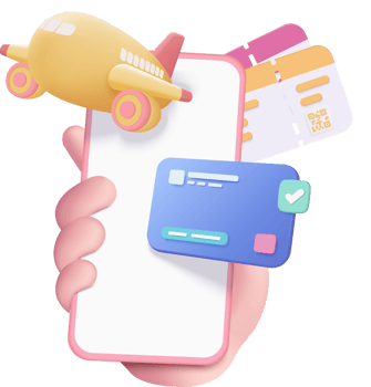 Mobile app for booking flights, hotels, and car rentals png