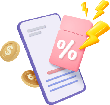 Mobile app icon for a discount coupon png