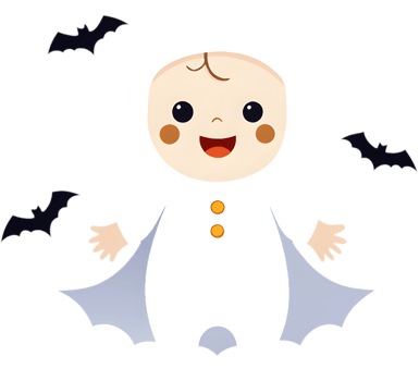 Adorable ghost baby perfect for Halloween decorations. . png