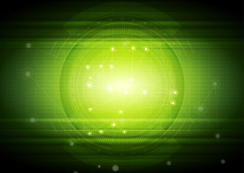 Bright green technology abstract background vector