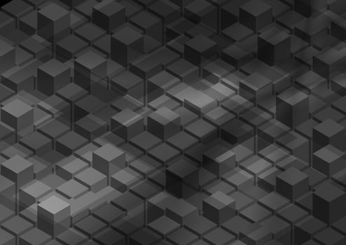 3d abstract tech geometric shapes background vector
