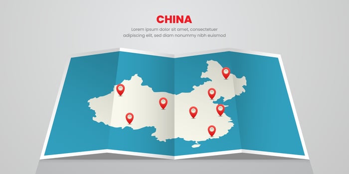 China map travel with pin tag location design Illustration vector