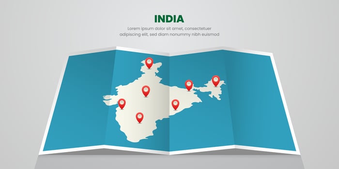 India map travel with pin tag location design Illustration vector