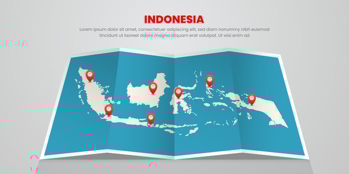 Indonesia map travel with pin tag location design Illustration vector