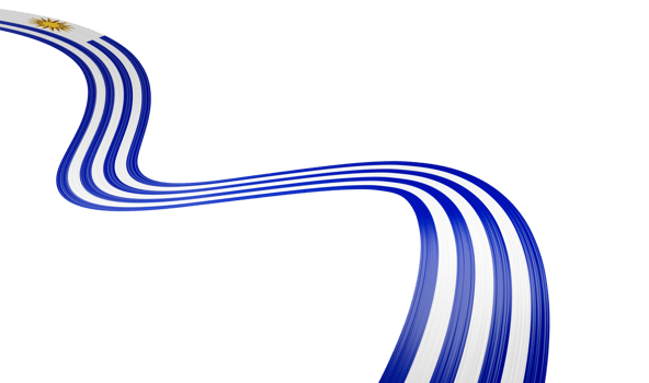 3d Flag Of Uruguay 3d Shiny Waving Ribbon Flag 3d Illustration png