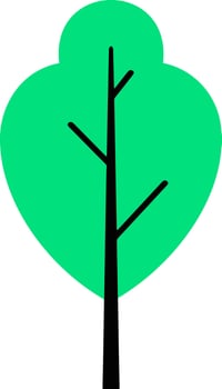 Doodle green tree icon Wood clipart vector