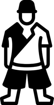 Solid black icon for style vector