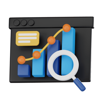 3D Online Market Research Icon, Data Analytics and Survey Illustration for Business png