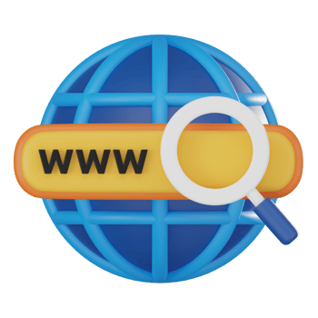 3D Icon of World Wide Web in Cyberspace. 3D Render png
