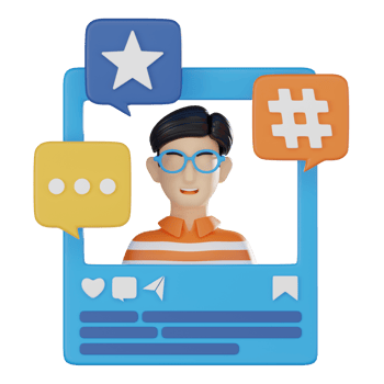 3D Social Media Influencer Icon, Digital Marketing and Branding Render png