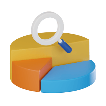 3D Pie Chart Market Icon, Business Analysis and Data Visualization Render png