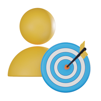 3D Target Market Icon, Visualization for Marketing and Business Strategy png