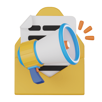 3D Mail Marketing Icon, Digital Email Campaign Render for Promotion png