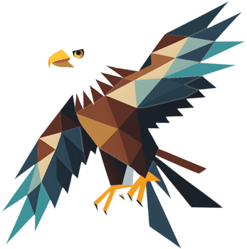 Striking cubism bald eagle illustration for branding. . png
