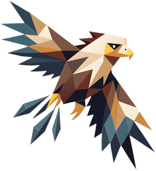 Eye-catching cubism bald eagle digital creative artwork. . png