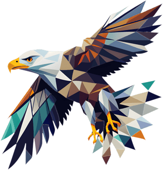 Powerful cubism bald eagle artwork for inspiration. . png