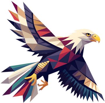 Unique cubism bald eagle creative art piece. . png