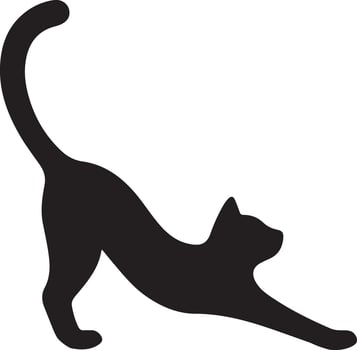 Cat Stretching Silhouette Icon vector