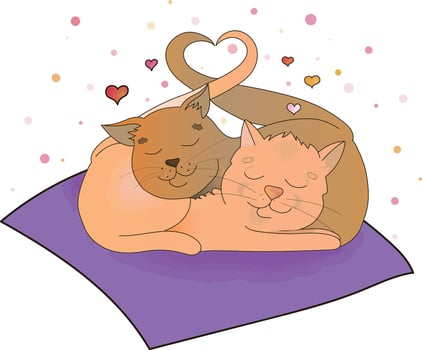 Cats love illustration vector