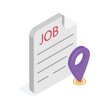 Job application with location pin concept icon of jo site vector