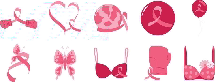 Collection Breast Cancer vector