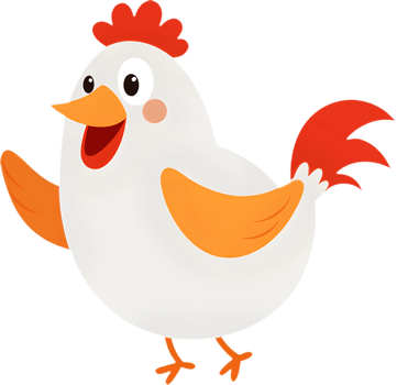Playful Cartoon Chicken Clipart, Cute Farm Animal Design. . png