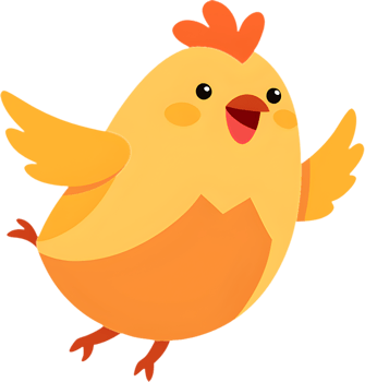 Funny Chicken Clipart for Kids, Colorful and Cute Illustration. . png