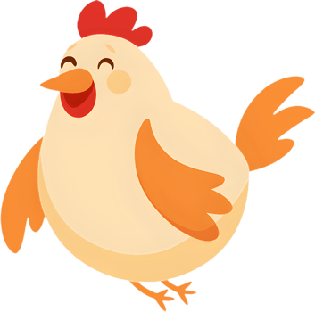 Cartoon Chicken Character Clipart, Adorable and Cheerful Bird. . png