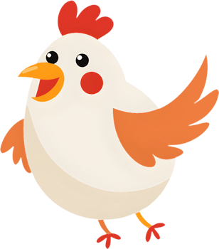 Cute Chicken Clipart, Funny Farmyard Bird Character. . png