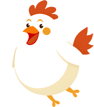 Charming Chicken Cartoon Clipart, Playful and Whimsical Design. . png