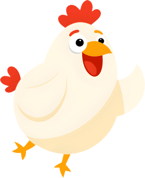 Cheerful Cartoon Chicken Clipart, Happy Farm Animal Illustration. . png